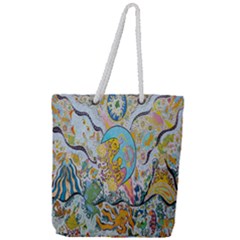 Supersonic Volcanic Moonship Full Print Rope Handle Tote (large)