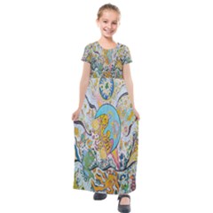 Supersonic Volcanic Moonship Kids  Short Sleeve Maxi Dress