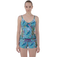 Mystic Mermaid Tie Front Two Piece Tankini by chellerayartisans