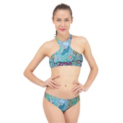 Mystic Mermaid High Neck Bikini Set by chellerayartisans