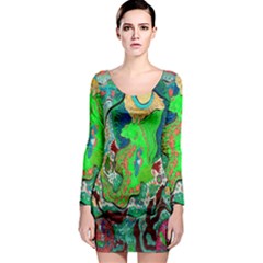 Volcanic Seahorse Long Sleeve Bodycon Dress by chellerayartisans