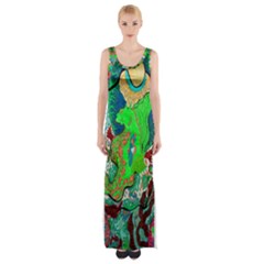 Volcanic Seahorse Maxi Thigh Split Dress by chellerayartisans