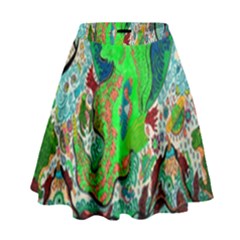 Volcanic Seahorse High Waist Skirt by chellerayartisans