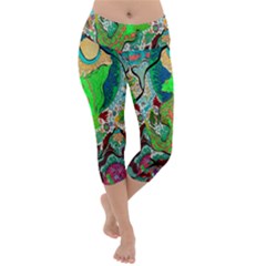 Volcanic Seahorse Lightweight Velour Capri Yoga Leggings