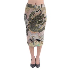 Lizard Volcano Midi Pencil Skirt by chellerayartisans