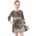 Lizard Volcano Kids  Quarter Sleeve Shirt Dress View1