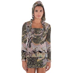 Lizard Volcano Long Sleeve Hooded T-shirt by chellerayartisans