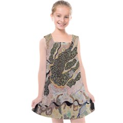 Lizard Volcano Kids  Cross Back Dress