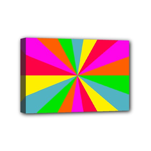 Neon Rainbow Burst Mini Canvas 6  X 4  (stretched) by PodArtist