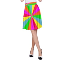 Neon Rainbow Burst A-line Skirt by PodArtist