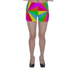 Neon Rainbow Burst Skinny Shorts by PodArtist