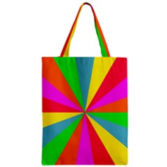 Neon Rainbow Burst Zipper Classic Tote Bag by PodArtist