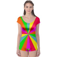 Neon Rainbow Burst Boyleg Leotard  by PodArtist