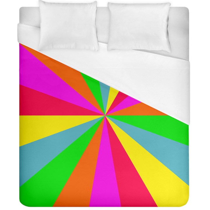 Neon Rainbow Burst Duvet Cover (California King Size)