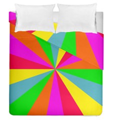 Neon Rainbow Burst Duvet Cover Double Side (queen Size) by PodArtist