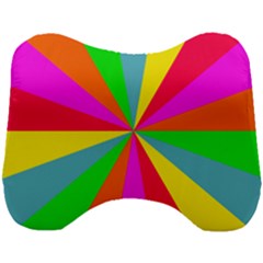 Neon Rainbow Burst Head Support Cushion by PodArtist