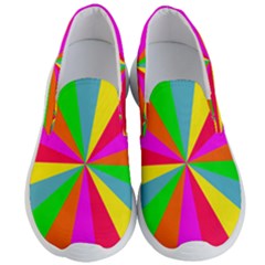 Neon Rainbow Burst Men s Lightweight Slip Ons by PodArtist