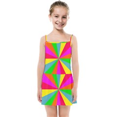 Neon Rainbow Burst Kids Summer Sun Dress by PodArtist