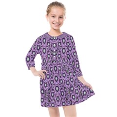 Ornate Forest Of Climbing Flowers Kids  Quarter Sleeve Shirt Dress by pepitasart