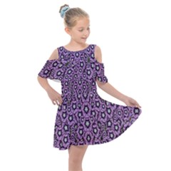 Ornate Forest Of Climbing Flowers Kids  Shoulder Cutout Chiffon Dress by pepitasart