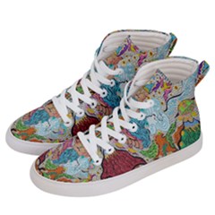 Supersonic Volcano Wizard Women s Hi-top Skate Sneakers by chellerayartisans