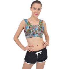 Supersonic Volcano Wizard V-back Sports Bra by chellerayartisans