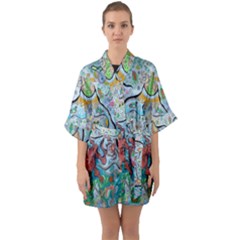 Volcano Submarine Quarter Sleeve Kimono Robe by chellerayartisans