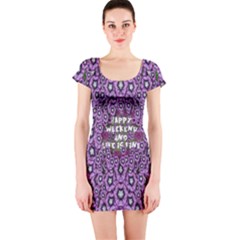 Forest Of Climbing Flowers And Life Is Fine Short Sleeve Bodycon Dress by pepitasart