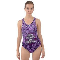 Forest Of Climbing Flowers And Life Is Fine Cut-out Back One Piece Swimsuit by pepitasart