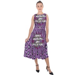 Forest Of Climbing Flowers And Life Is Fine Midi Tie-back Chiffon Dress by pepitasart