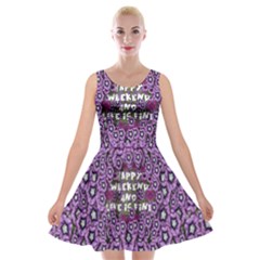 Forest Of Climbing Flowers And Life Is Fine Velvet Skater Dress by pepitasart