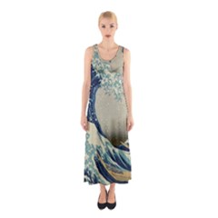 The Classic Japanese Great Wave Off Kanagawa By Hokusai Sleeveless Maxi Dress by PodArtist