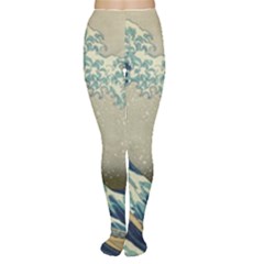 The Classic Japanese Great Wave Off Kanagawa By Hokusai Tights by PodArtist