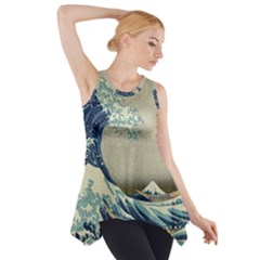 The Classic Japanese Great Wave Off Kanagawa By Hokusai Side Drop Tank Tunic by PodArtist