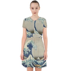 The Classic Japanese Great Wave Off Kanagawa By Hokusai Adorable In Chiffon Dress by PodArtist