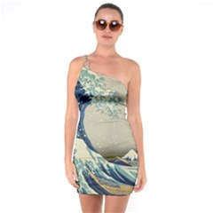 The Classic Japanese Great Wave Off Kanagawa By Hokusai One Soulder Bodycon Dress by PodArtist