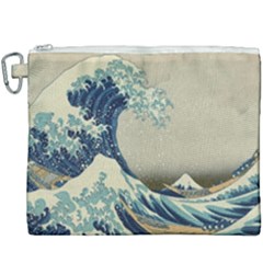 The Classic Japanese Great Wave Off Kanagawa By Hokusai Canvas Cosmetic Bag (xxxl) by PodArtist