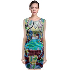 Cosmic Blue Submarine Classic Sleeveless Midi Dress by chellerayartisans