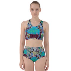 Cosmic Blue Submarine Racer Back Bikini Set by chellerayartisans