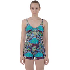 Cosmic Blue Submarine Tie Front Two Piece Tankini by chellerayartisans