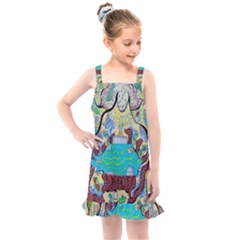 Cosmic Blue Submarine Kids  Overall Dress