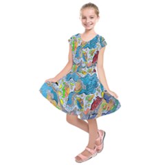 Angel Mermaids Kids  Short Sleeve Dress