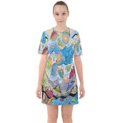 Angel Mermaids Sixties Short Sleeve Mini Dress