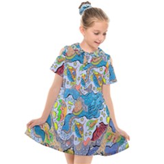 Angel Mermaids Kids  Short Sleeve Shirt Dress by chellerayartisans