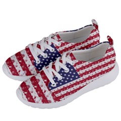 Usa Flag Halloween Holiday Nightmare Stripes Women s Lightweight Sports Shoes by PodArtist