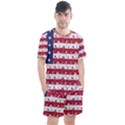 USA Flag Halloween Holiday Nightmare Stripes Men s Mesh Tee and Shorts Set View1