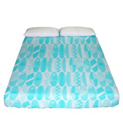 Aqua Blue Colored Waikiki Surfboards  Fitted Sheet (queen Size)