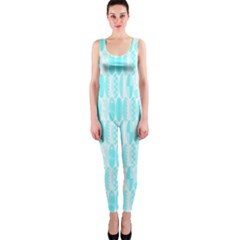 Aqua Blue Colored Waikiki Surfboards  One Piece Catsuit by PodArtist