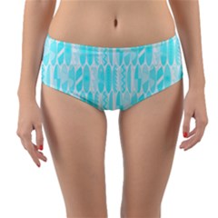 Aqua Blue Colored Waikiki Surfboards  Reversible Mid-waist Bikini Bottoms by PodArtist