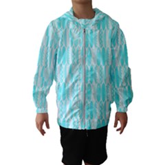 Aqua Blue Colored Waikiki Surfboards  Hooded Windbreaker (kids) by PodArtist